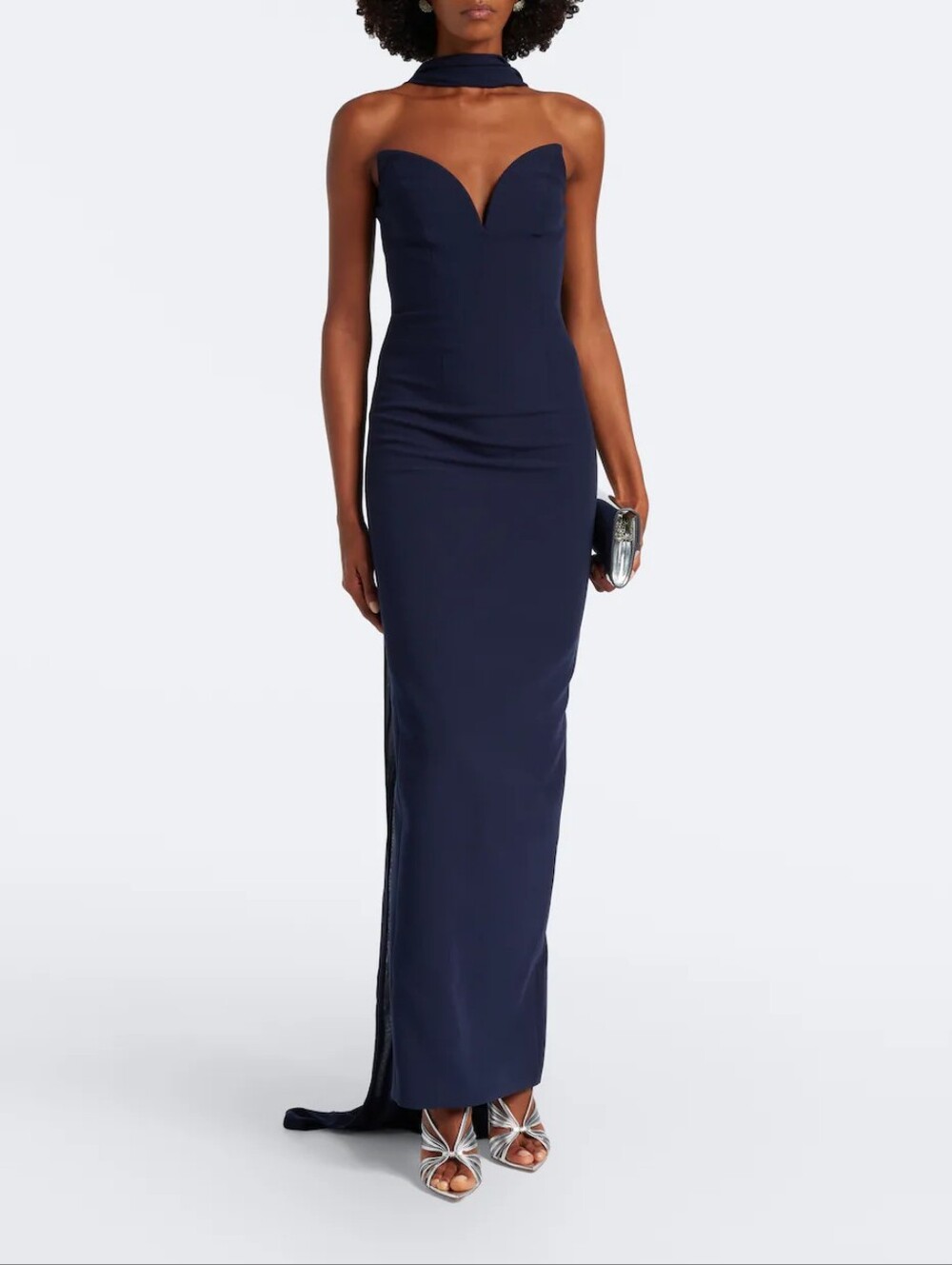 Roland Mouret Scarf-detail corset gown